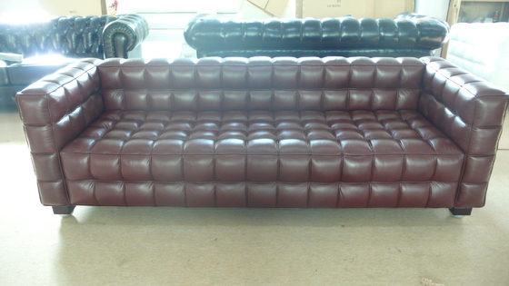 Китай Современный кожаный диван 3 Сеатер, софа 228 * 88 * 79км решетки ног твердой древесины поставщик