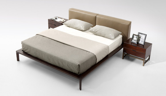 Китай Стиль двойника набора спальни деревянной обитый кроватью мягкий серый простой современный поставщик