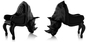 Коммерчески чернота формы домашней мебели стула/софы носорога стеклоткани животная поставщик